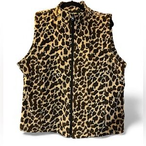 Leopard Fleece Vest  NWOT Sz 2X
